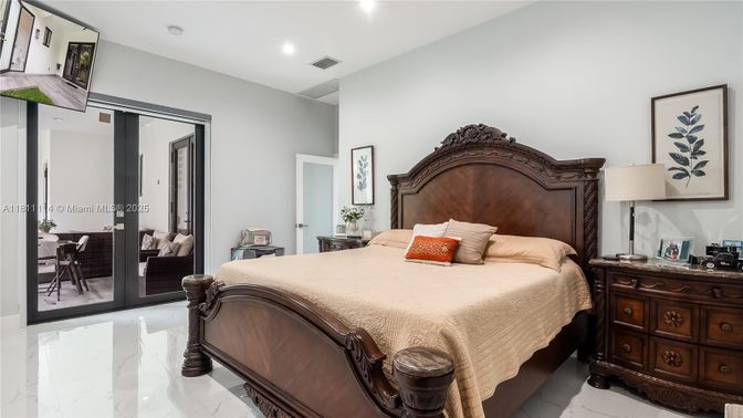 Bedroom, Interior, Marble, Recessed Lighting