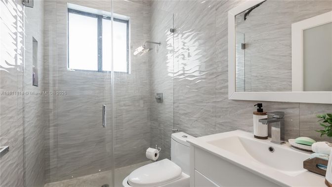 Bathroom, Glass Shower, Interior, Marble Walls