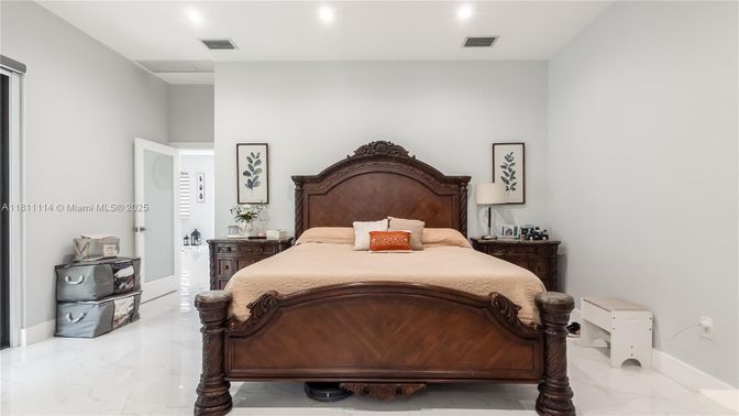 Bedroom, Interior, Marble, Recessed Lighting