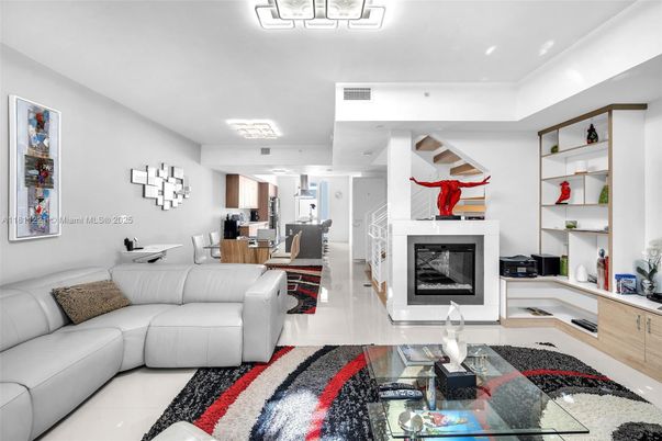 Dining room, Fireplace, Interior, Living room, Recessed Lighting