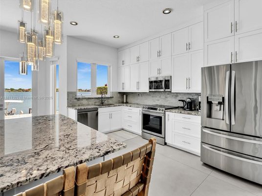 Interior, Kitchen, Pendant Lights, Recessed Lighting, Stainless Steel Appliances, Water