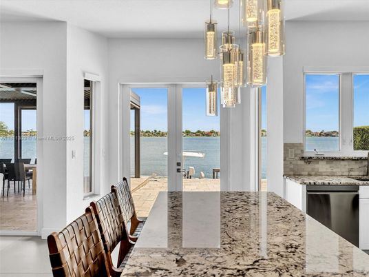 Dining room, Interior, Kitchen, Pendant Lights, Water