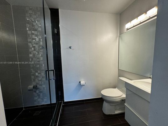 Bathroom, Glass Shower, Interior, Wood Texture Flooring