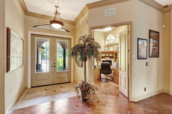 Home Office, Interior, Pendant Lights, Wood Texture Flooring