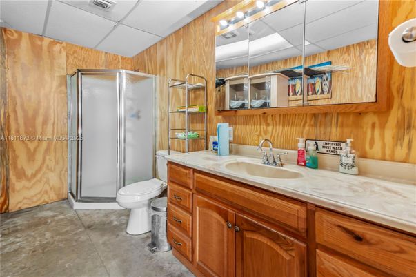 Bathroom, Glass Shower, Interior, Wooden Walls