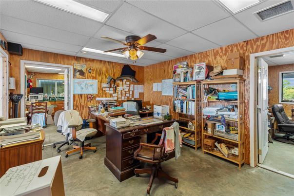 Home Office, Interior, Wooden Walls
