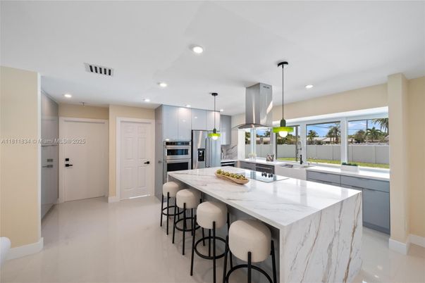 Interior, Kitchen, Pendant Lights, Recessed Lighting, Stainless Steel Appliances, Water