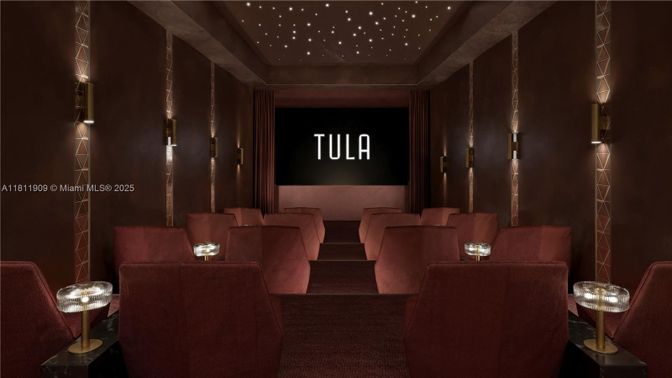 Interior, Projection Screen, Recessed Lighting, Theatre Room