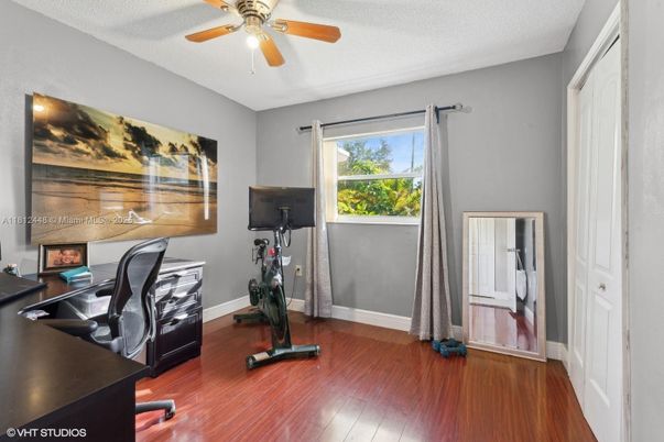Fitness Equipment, Home Office, Interior, Wood Texture Flooring