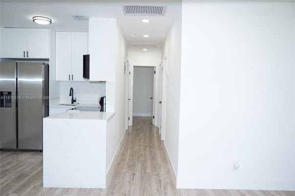 Interior, Kitchen, Recessed Lighting, Wood Texture Flooring