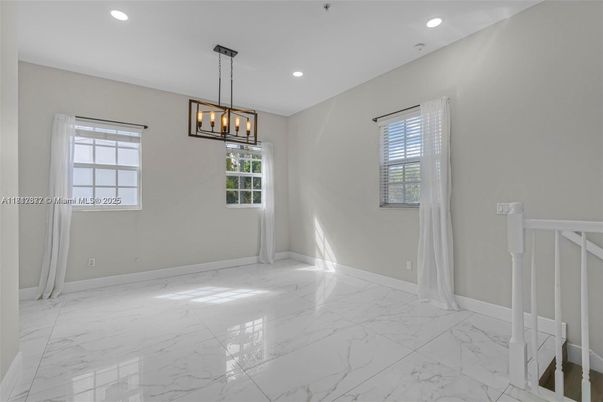 Empty room, Interior, Marble, Pendant Lights, Recessed Lighting