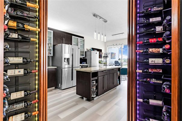 Interior, Kitchen, Pendant Lights, Wood Texture Flooring