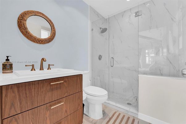 Bathroom, Glass Shower, Interior, Marble Walls