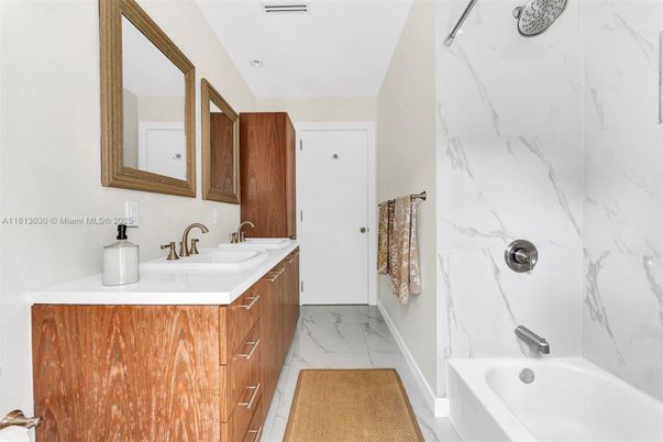 Bathroom, Dual Sink Vanities, Interior, Marble, Marble Walls