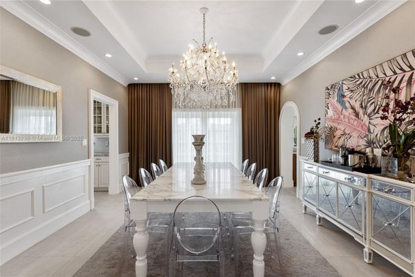 Chandelier, Home Office, Interior, Recessed Lighting