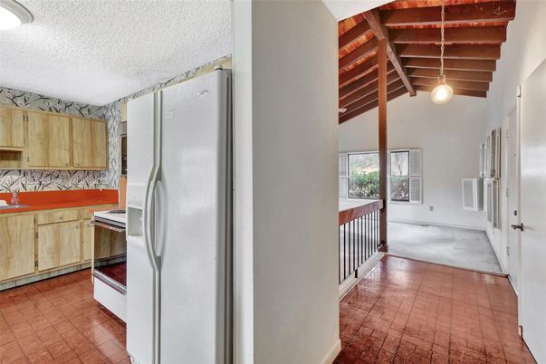 Interior, Kitchen, Pendant Lights, Stainless Steel Appliances, Wooden Beams