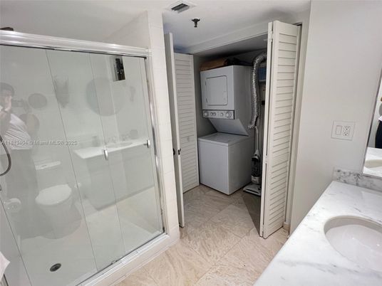 Bathroom, Glass Shower, Interior, Utility Closets, Washer