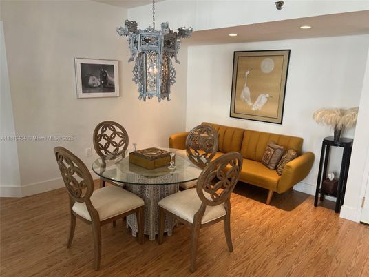 Chandelier, Dining room, Interior, Recessed Lighting, Wood Texture Flooring