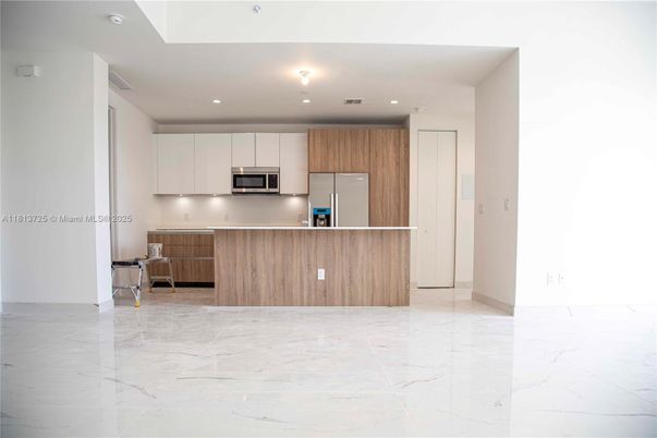 Interior, Kitchen, Marble, Recessed Lighting, Stainless Steel Appliances