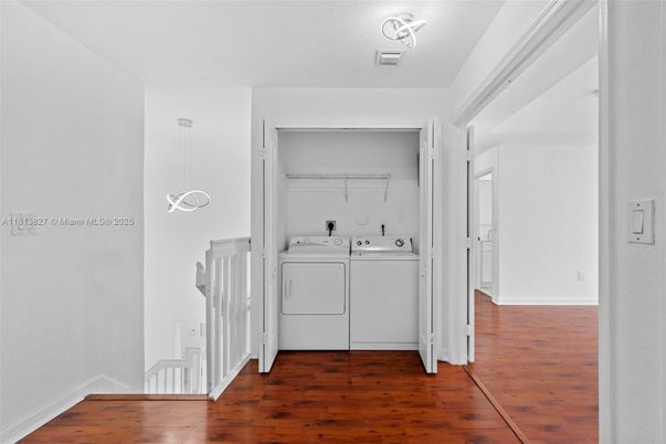 Interior, Pendant Lights, Utility Closets, Washer, Wood Texture Flooring