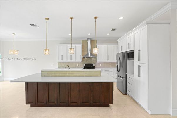 Interior, Kitchen, Pendant Lights, Recessed Lighting, Stainless Steel Appliances