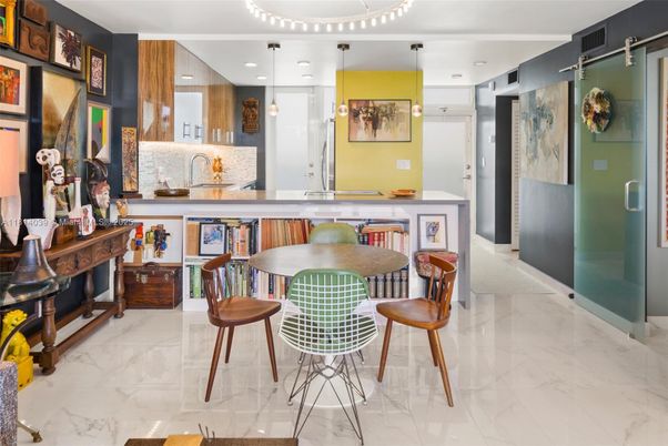 Interior, Kitchen, Marble, Pendant Lights, Recessed Lighting