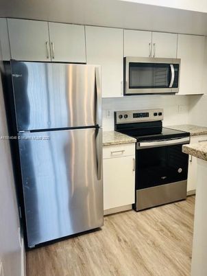 Interior, Kitchen, Stainless Steel Appliances, Wood Texture Flooring