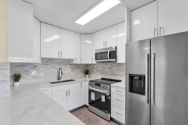 Interior, Kitchen, Stainless Steel Appliances, Wood Texture Flooring