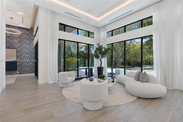 Interior, Living room, Pendant Lights, Recessed Lighting, Wood Texture Flooring