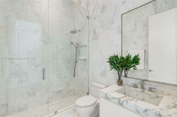 Bathroom, Glass Shower, Interior, Marble Walls