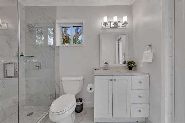 Bathroom, Glass Shower, Interior, Marble Walls