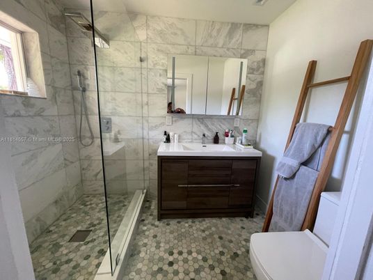 Bathroom, Glass Shower, Interior, Marble Walls