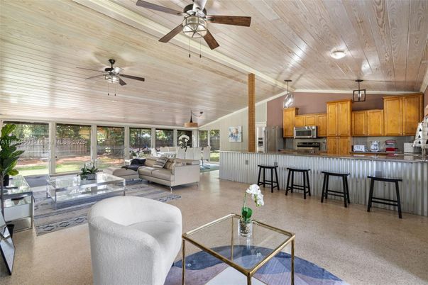 Interior, Kitchen, Living room, Stainless Steel Appliances, Wooden Ceilings