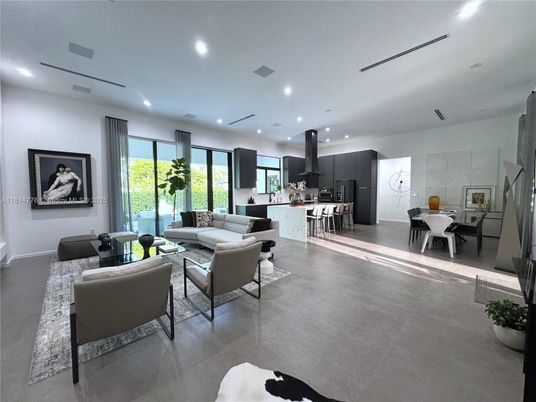 Dining room, Interior, Kitchen, Living room, Recessed Lighting, Stainless Steel Appliances