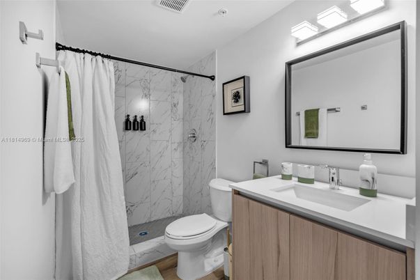 Bathroom, Interior, Marble, Marble Walls, Wood Texture Flooring