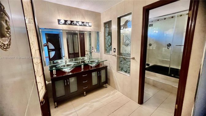 Bathroom, Dual Sink Vanities, Glass Shower, Interior
