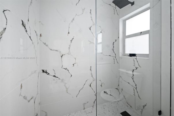 Bathroom, Glass Shower, Interior, Marble Walls