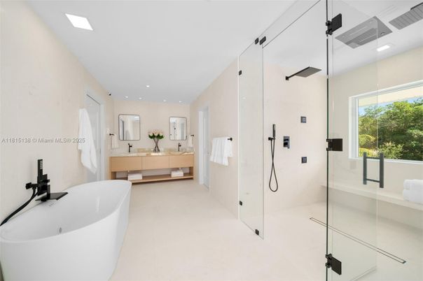 Bathroom, Dual Sink Vanities, Free Standing Baths, Glass Shower, Interior, Recessed Lighting