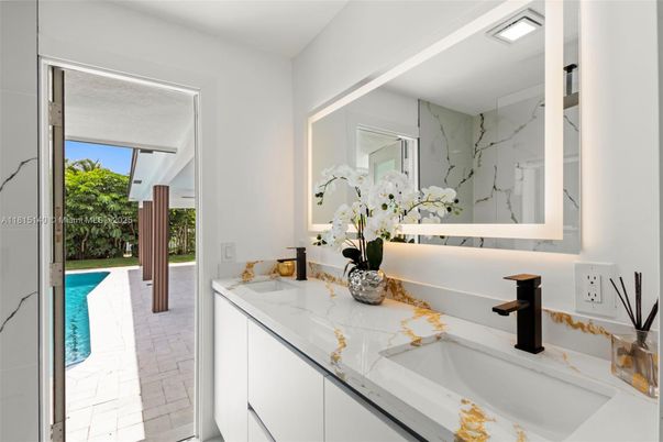 Bathroom, Dual Sink Vanities, Interior, Marble Walls