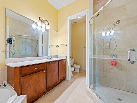 Bathroom, Dual Sink Vanities, Glass Shower, Interior
