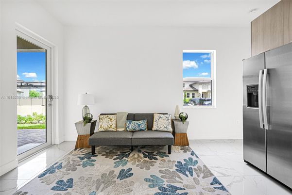 Interior, Kitchen, Living room, Marble, Stainless Steel Appliances