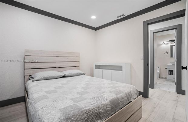 Bathroom, Bedroom, Interior, Marble, Recessed Lighting, Wood Texture Flooring