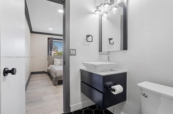Bathroom, Bedroom, Interior, Recessed Lighting, Wood Texture Flooring