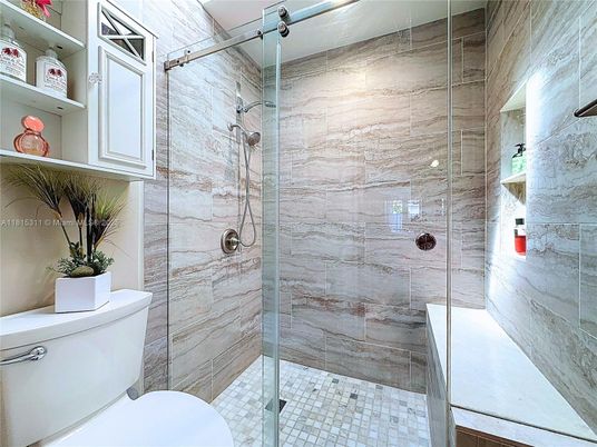 Bathroom, Glass Shower, Interior, Marble Walls