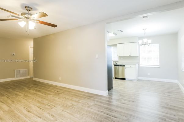 Chandelier, Empty room, Interior, Kitchen, Wood Texture Flooring