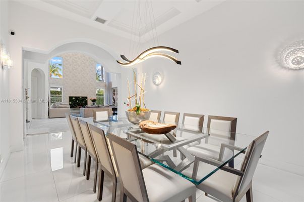 Dining room, Fireplace, Interior, Living room, Pendant Lights