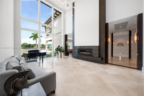 Fireplace, Interior, Piano, Recessed Lighting