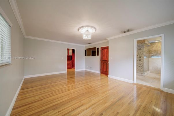 Bathroom, Chandelier, Empty room, Interior, Wood Texture Flooring