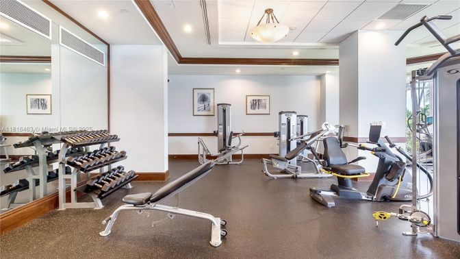 Fitness Equipment, Gym, Interior, Pendant Lights, Recessed Lighting