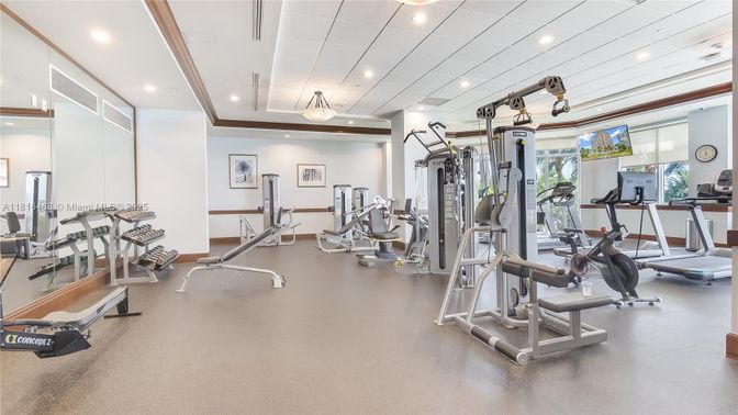 Fitness Equipment, Gym, Interior, Recessed Lighting